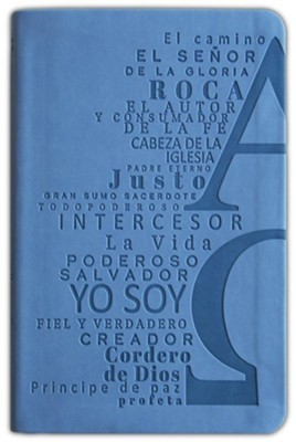 RVR60 Nombres De Dios Soft Blue (Simi Piel) [Biblia]